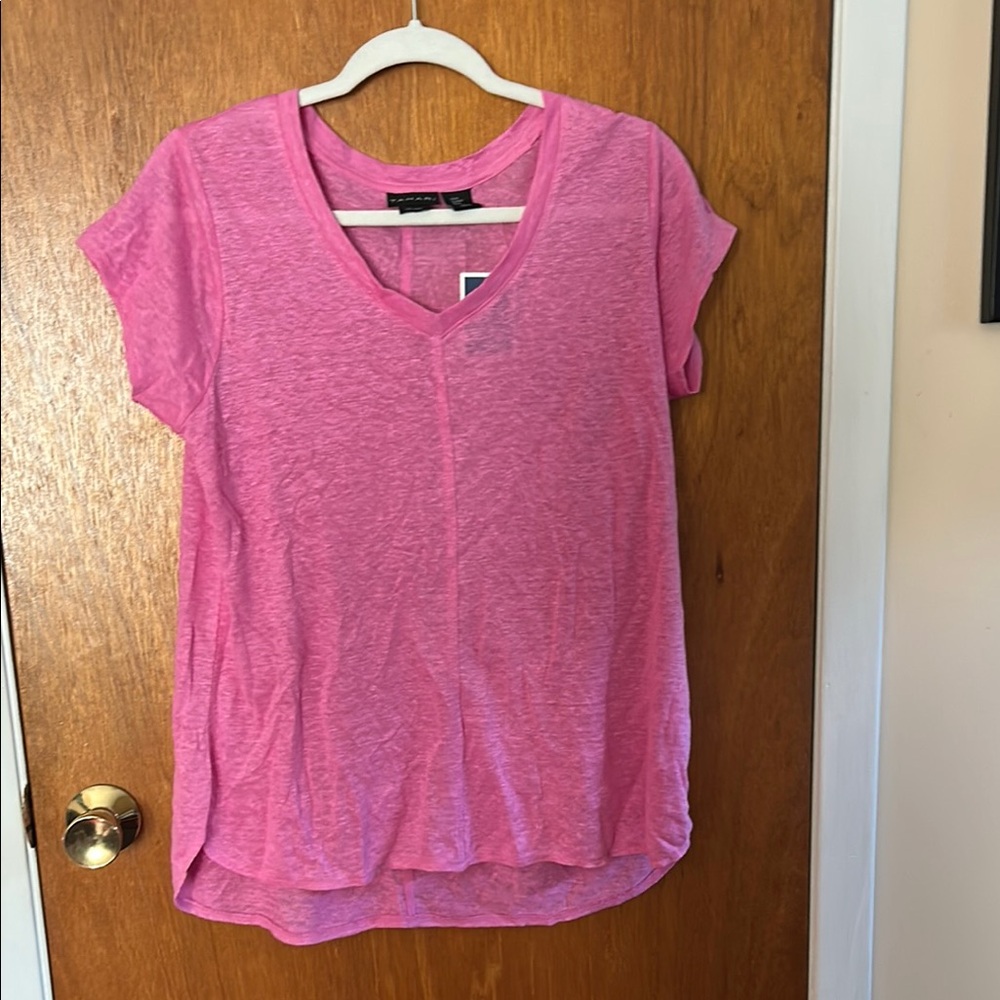 Tahari Pink Relaxed Short Sleeve Tee